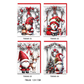 X-mas Card(TW648) featuring random festive patterns, including Santa, reindeer, and Christmas decorations.